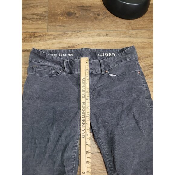 Gap 1969  Perfect Boot Corduroy Pants Jeans Women's Size 28 6 31 Color Pavement - Picture 9 of 13